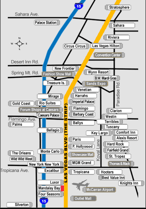 map to Mandalay Bay
