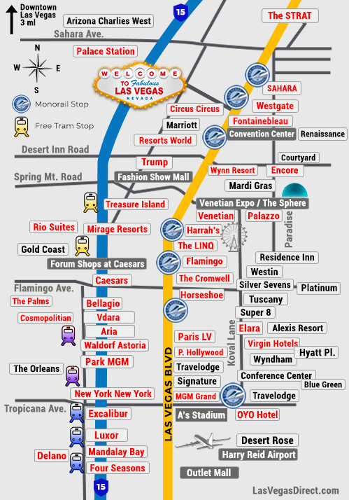Las Vegas Strip Map
