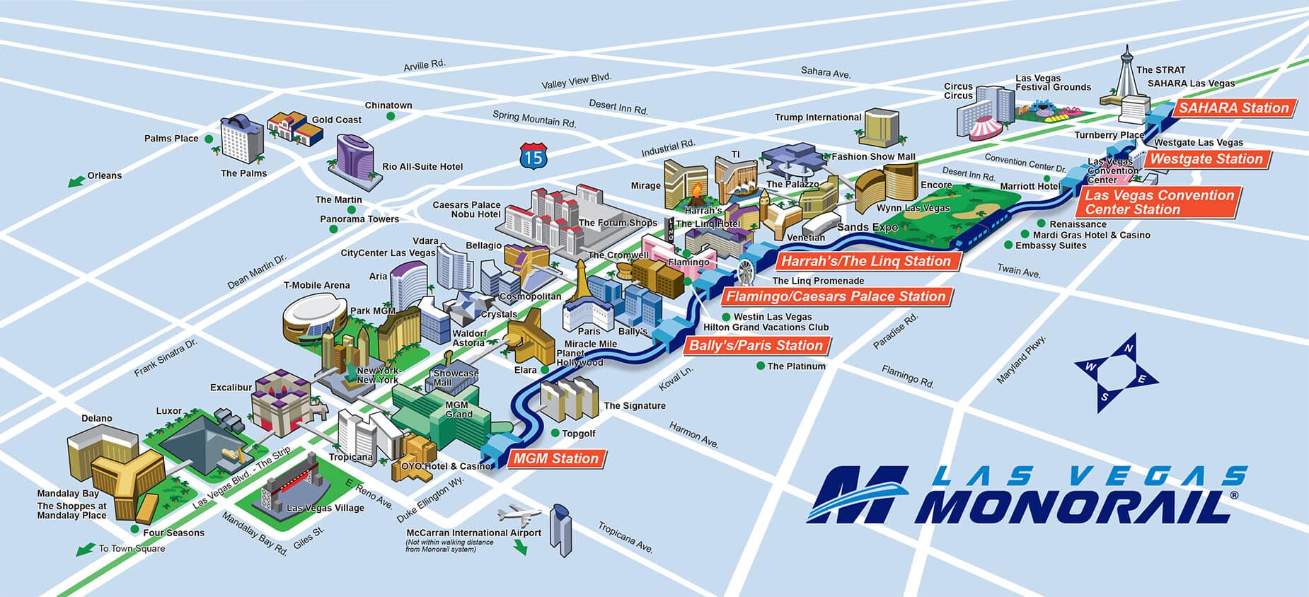 Las Vegas Monorail Map 