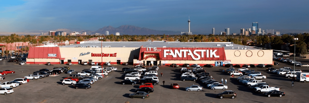 Outdoor aerial photo of the fantastic indoor swap meet