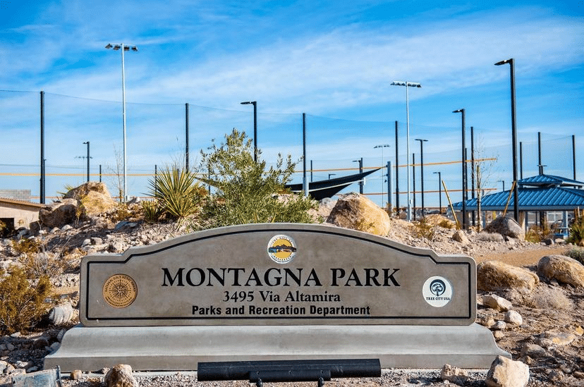 Image of Montagna Park entrance sign in Las Vegas