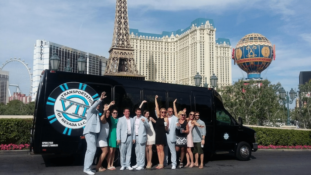 VIP Limousines of Nevada promotional photo with Las Vegas Strip in the background